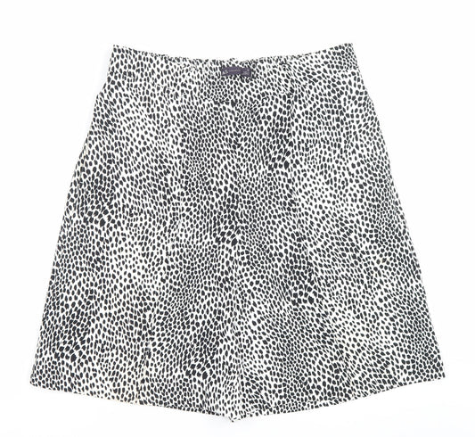 Marks and Spencer Women Black Animal Print Chino Shorts Size 12