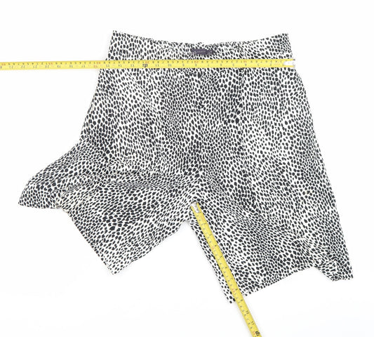 Marks and Spencer Women Black Animal Print Chino Shorts Size 12