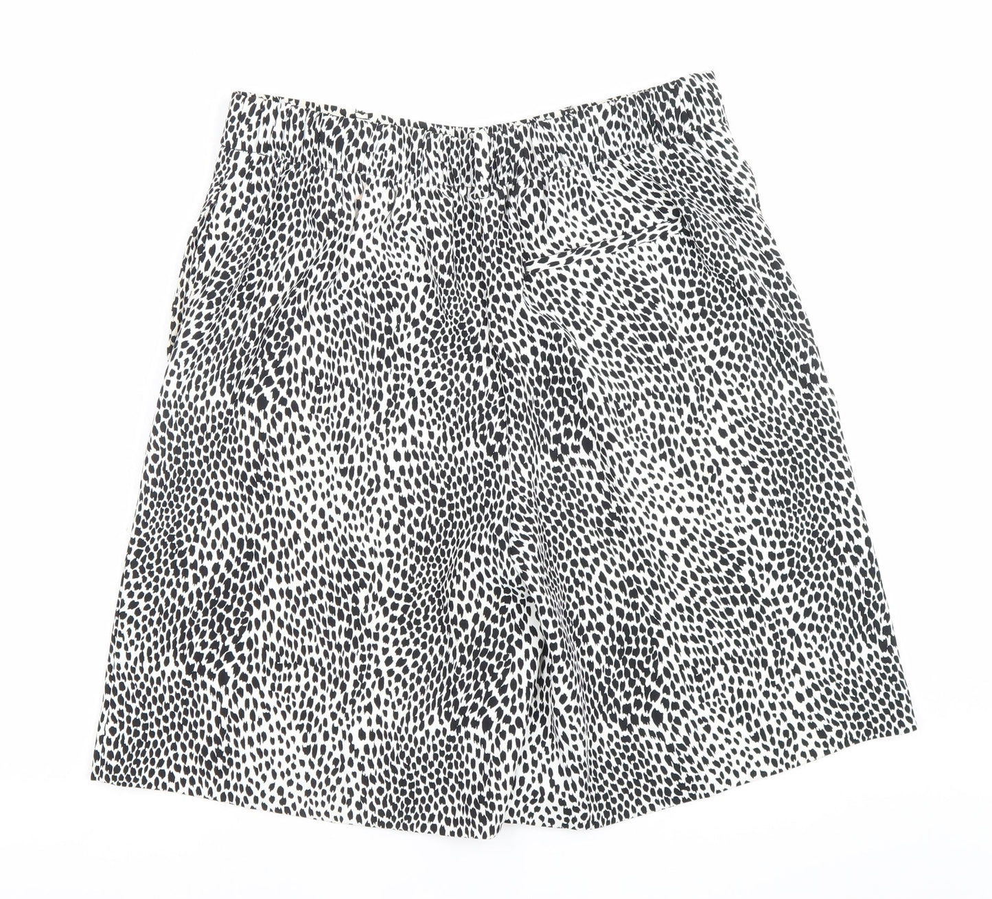 Marks and Spencer Women Black Animal Print Chino Shorts Size 12