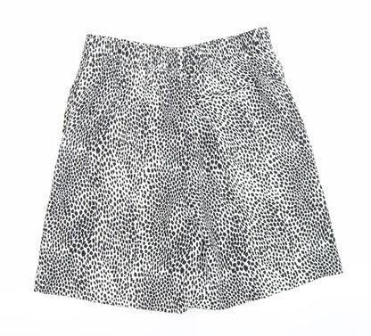 Marks and Spencer Women Black Animal Print Chino Shorts Size 12