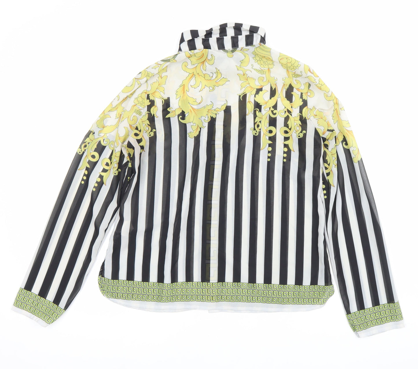 Boohoo Women’s XS Multicoloured Striped Baroque Button-Up Shirt