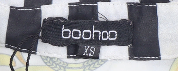 Boohoo Women’s XS Multicoloured Striped Baroque Button-Up Shirt