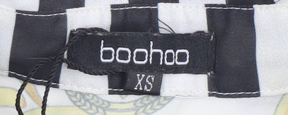 Boohoo Women’s XS Multicoloured Striped Baroque Button-Up Shirt