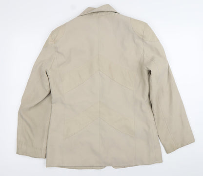 Womens UK Size 10 Finesse Beige Basic Jacket