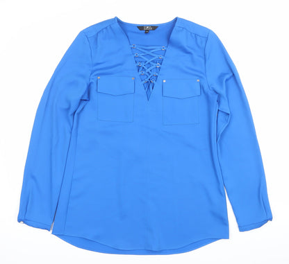 Womens UK Size 10 Star by Julien Macdonald Blue Tunic Blouse