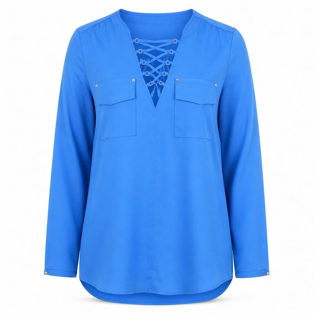 Womens UK Size 10 Star by Julien Macdonald Blue Tunic Blouse