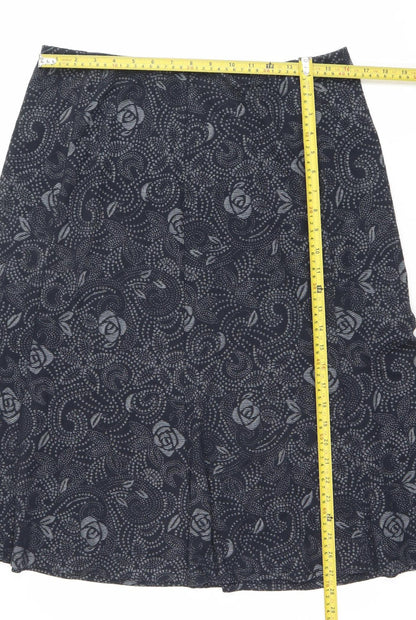 Bon Collection Women's Black Floral Pencil Skirt Size 14 Stretch Jersey