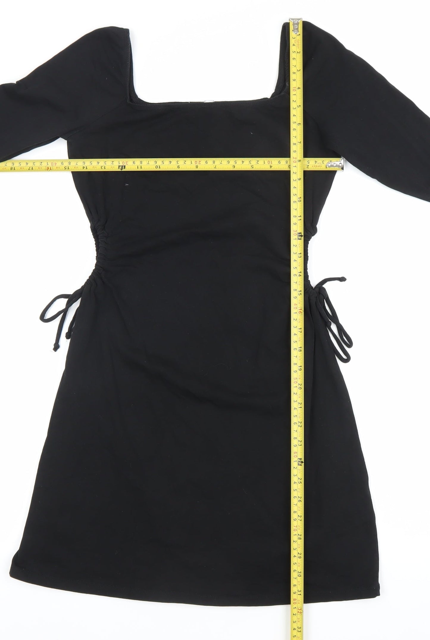 Hollister Women’s Black Bodycon Dress M Long Sleeve Square Neck