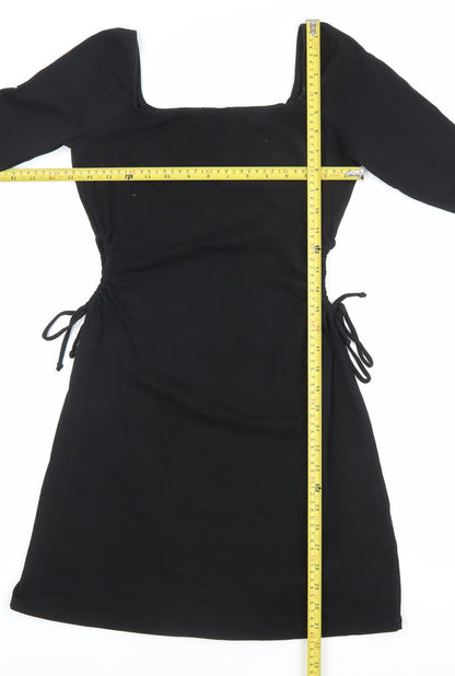 Hollister Women’s Black Bodycon Dress M Long Sleeve Square Neck