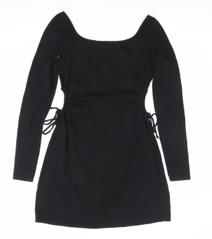 Hollister Women’s Black Bodycon Dress M Long Sleeve Square Neck