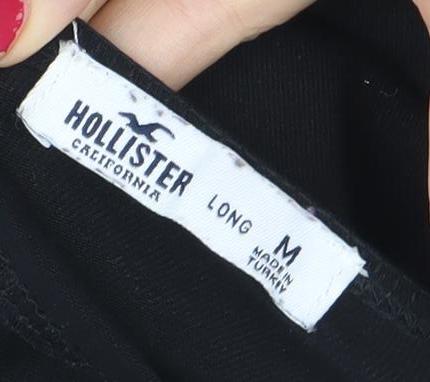 Hollister Women’s Black Bodycon Dress M Long Sleeve Square Neck