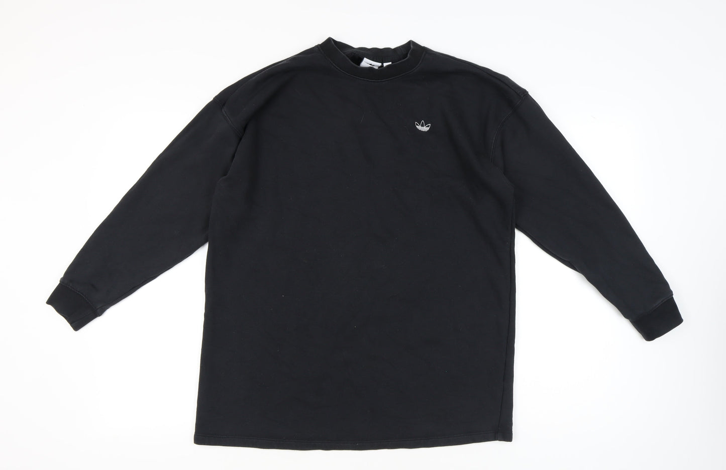 Adidas Women Black Size 8 Sweatshirt Crew Neck Rhinestone Logo