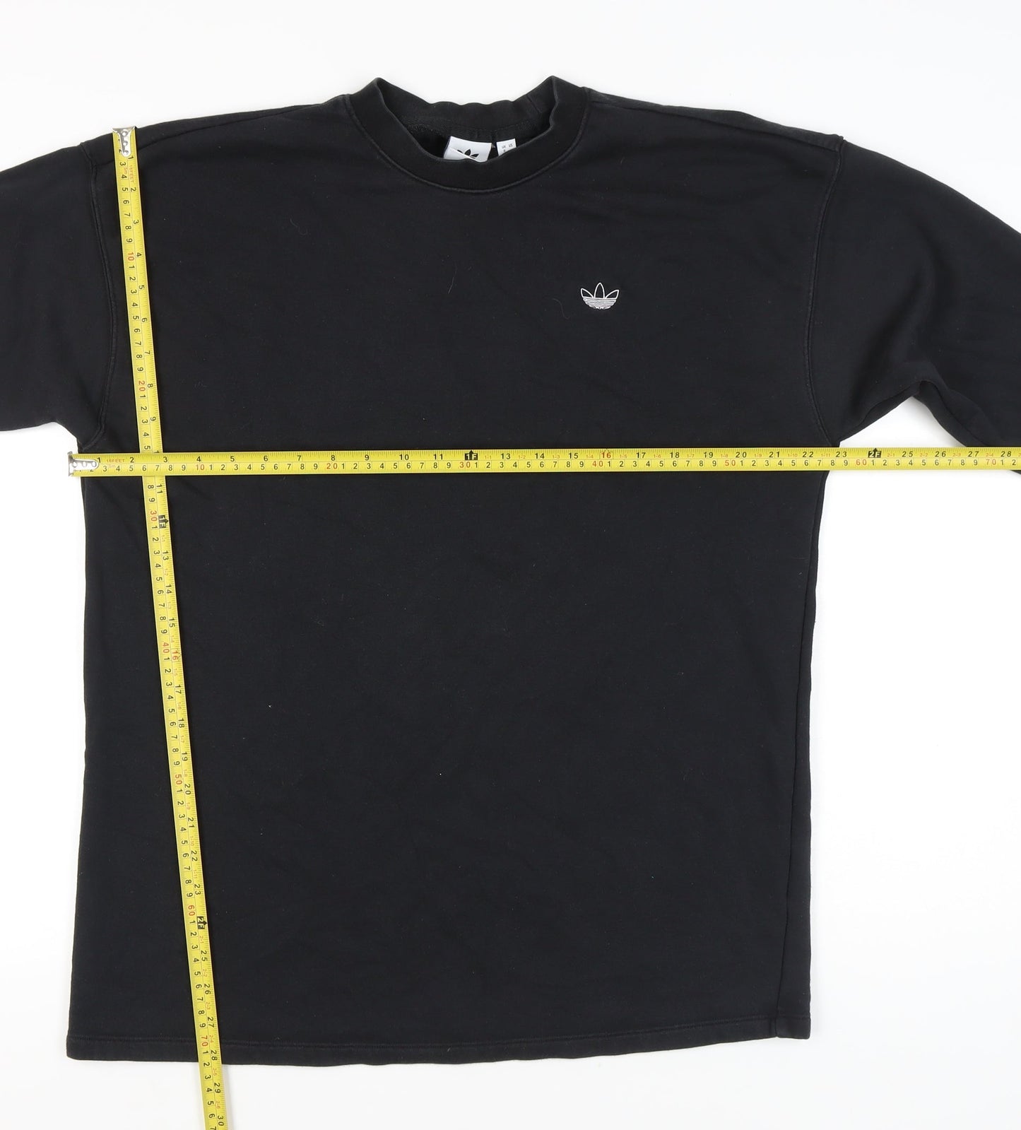 Adidas Women Black Size 8 Sweatshirt Crew Neck Rhinestone Logo