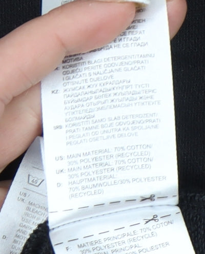 Adidas Women Black Size 8 Sweatshirt Crew Neck Rhinestone Logo