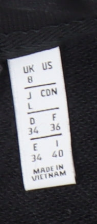 Adidas Women Black Size 8 Sweatshirt Crew Neck Rhinestone Logo