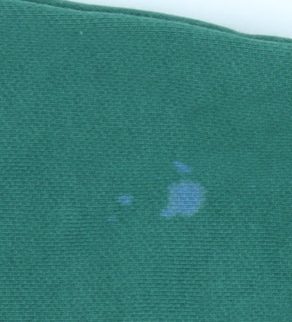 Slazenger Womens Green Logo Sweatshirt UK 8 Cotton Blend Crew Neck