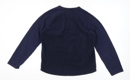 Gap Women’s Navy Blue Fleece Sweatshirt UK M Raglan Long Sleeve
