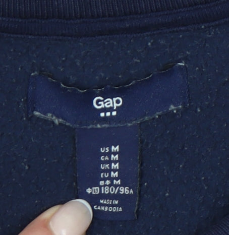 Gap Women’s Navy Blue Fleece Sweatshirt UK M Raglan Long Sleeve