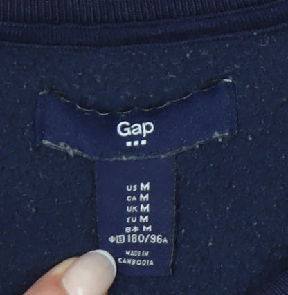 Gap Women’s Navy Blue Fleece Sweatshirt UK M Raglan Long Sleeve