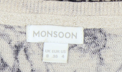 Womens UK Size 8 Monsoon Beige Pullover Jumper