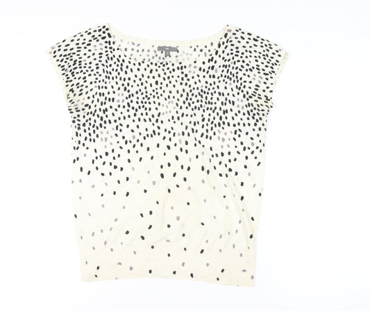 Gap Womens XS White Polka Dot Pullover Short Sleeve Jumper