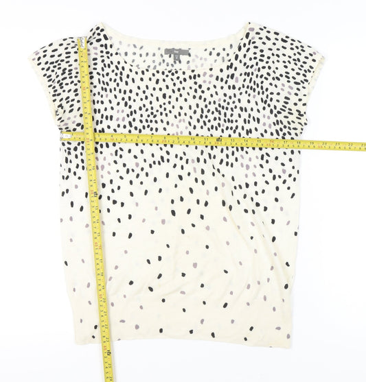 Gap Womens XS White Polka Dot Pullover Short Sleeve Jumper