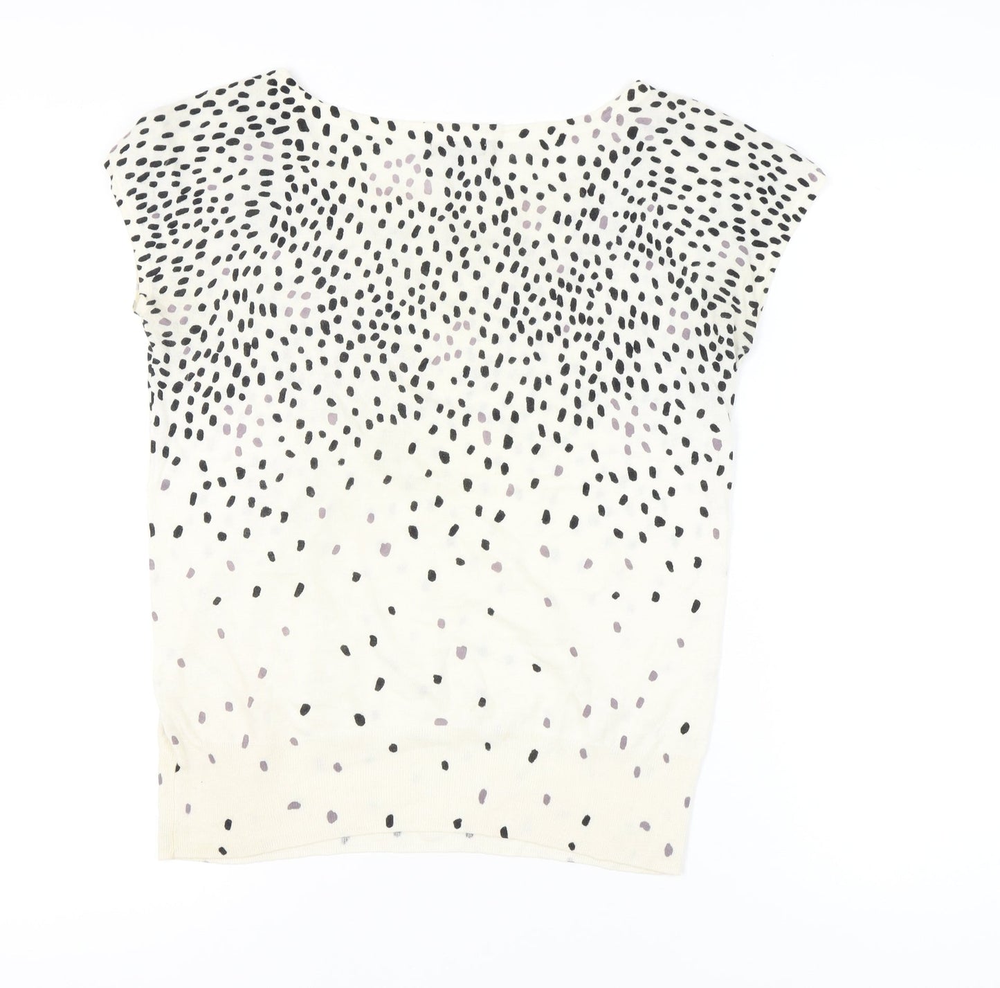 Gap Womens XS White Polka Dot Pullover Short Sleeve Jumper