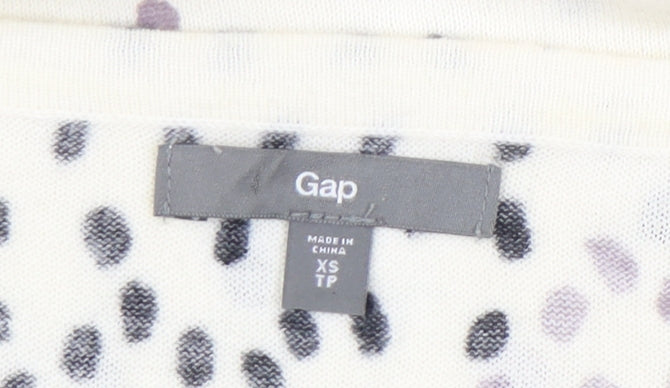 Gap Womens XS White Polka Dot Pullover Short Sleeve Jumper