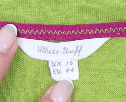 Womens UK Size 16 White Stuff Green Basic T-Shirt