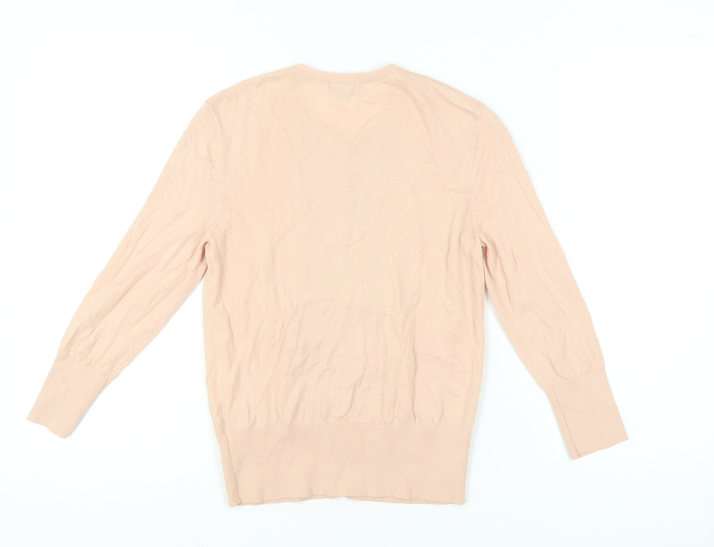 Hobbs Women’s Beige Cardigan Size 10 Crew Neck Knit Long Sleeve