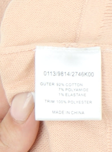 Hobbs Women’s Beige Cardigan Size 10 Crew Neck Knit Long Sleeve