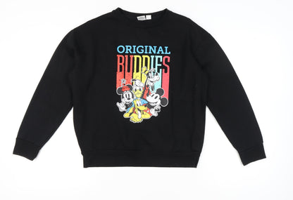 Womens UK Size S Disney Black Pullover Sweatshirt