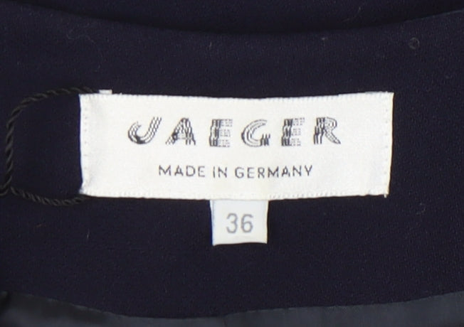 Jaeger Women’s Blue Wool Blazer Size 8 Six-Button Tailored Jacket