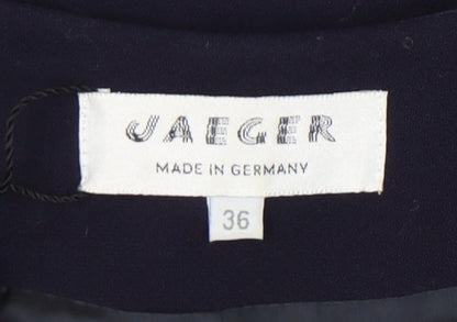 Jaeger Women’s Blue Wool Blazer Size 8 Six-Button Tailored Jacket