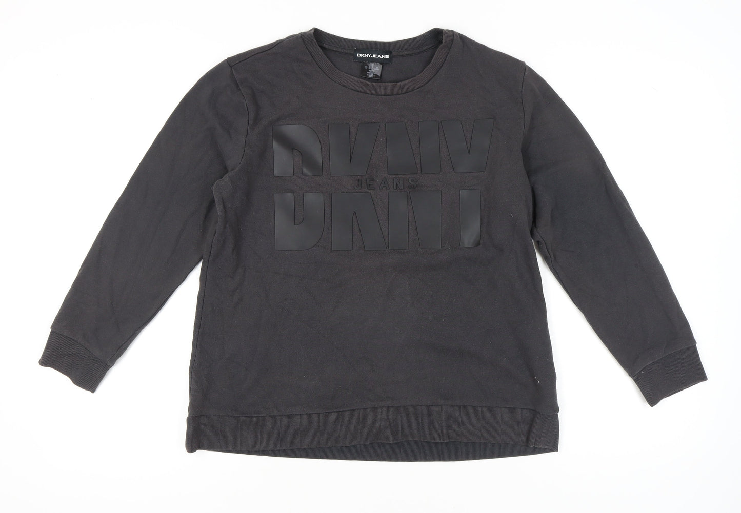 Womens UK Size M DKNY Jeans Black Pullover Sweatshirt