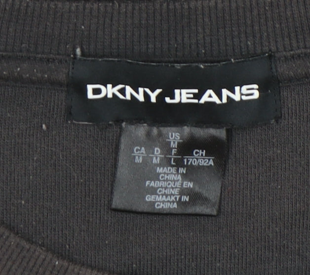 Womens UK Size M DKNY Jeans Black Pullover Sweatshirt