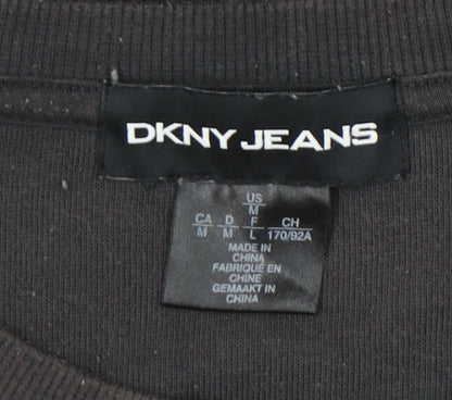 Womens UK Size M DKNY Jeans Black Pullover Sweatshirt