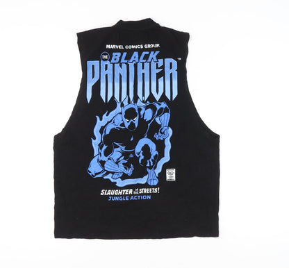 Marvel Black Panther Men's Black Sleeveless Graphic T-Shirt M