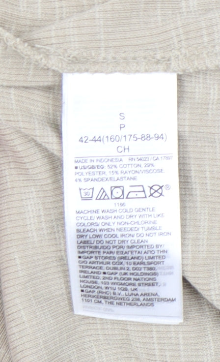 GAP Women’s Beige Sweetheart Neck Puff Sleeve Jersey Blouse Size S