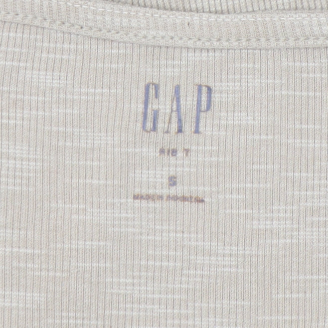 GAP Women’s Beige Sweetheart Neck Puff Sleeve Jersey Blouse Size S