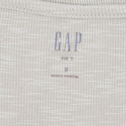 GAP Women’s Beige Sweetheart Neck Puff Sleeve Jersey Blouse Size S