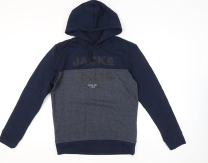 Mens UK Size S JACK & JONES Blue Pullover Hoodie