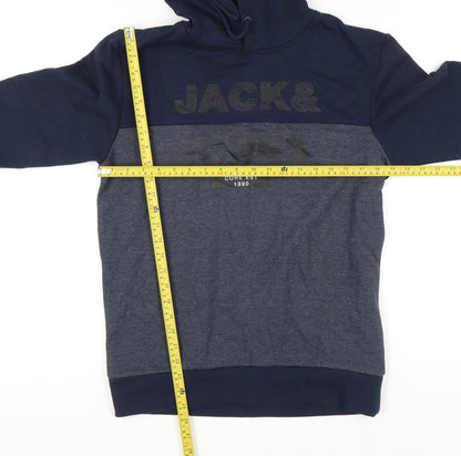 Mens UK Size S JACK & JONES Blue Pullover Hoodie