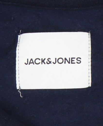 Mens UK Size S JACK & JONES Blue Pullover Hoodie