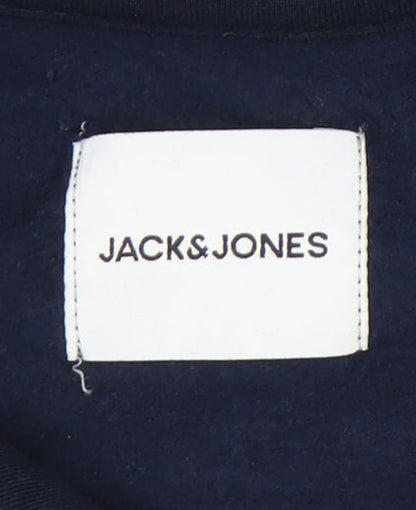 Mens UK Size S JACK & JONES Blue Pullover Hoodie