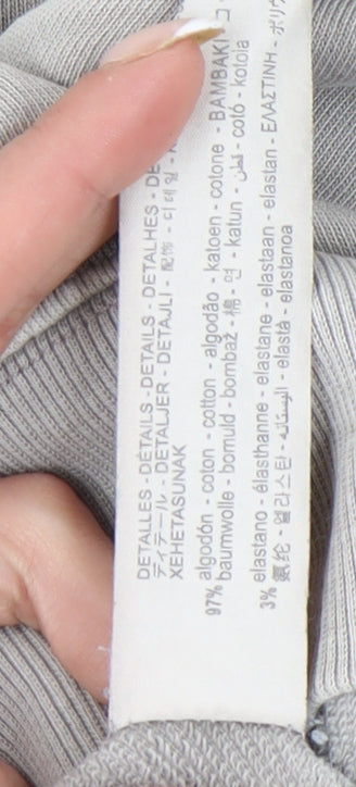 Zara Men Grey Crew Neck Pullover Sweatshirt L Regular Fit