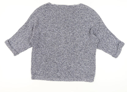 H&M Women’s Grey Knit Pullover Jumper Small Relaxed Fit