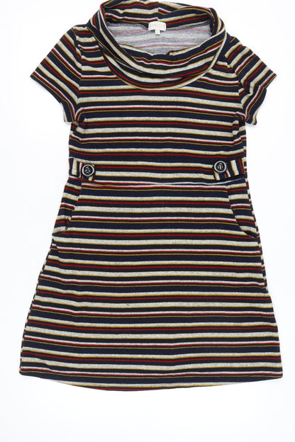 Apricot Women’s Multicoloured Stripe Shift Dress UK 14 Short Sleeve
