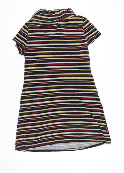 Apricot Women’s Multicoloured Stripe Shift Dress UK 14 Short Sleeve