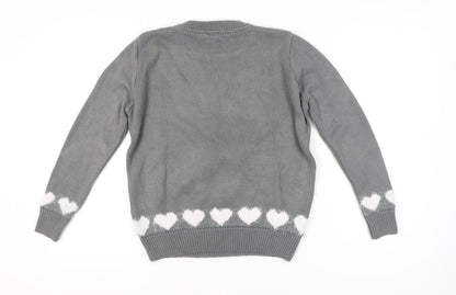 Womens UK Size S Therapy Grey Pullover Jumper